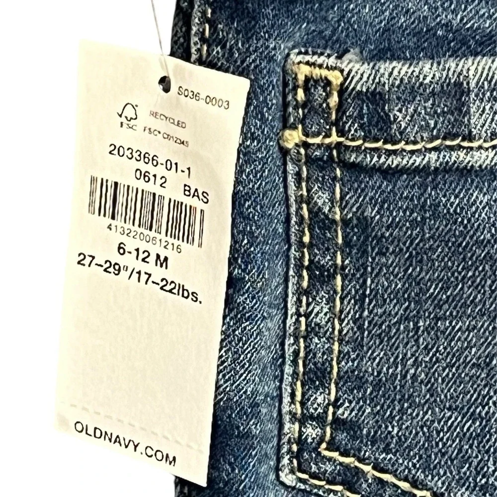 Old Navy Jeans 6-12 Months Medium Blue Wash‎ Karate Denim Baby Infant Unisex NEW
